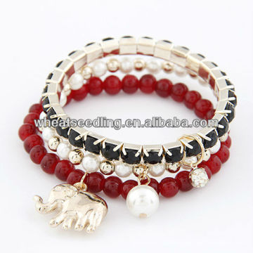 2013 braclet Multilayer elegante com encanto do elefante 10072562